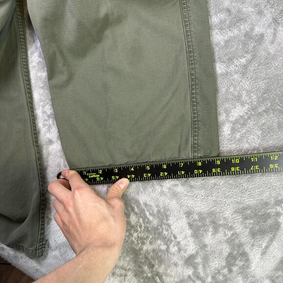 Vintage Y2K Hurley Green Military Fatigue Baggy Skater Cargo Pants Size 36/34 - Picture 7 of 8